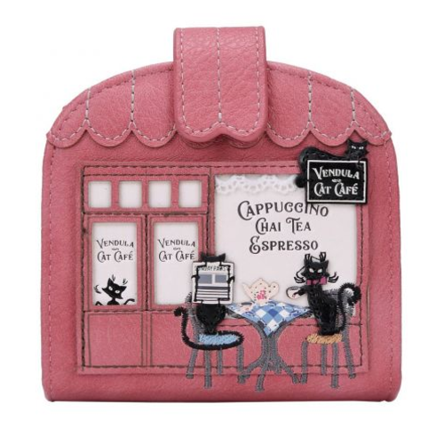 Vendula Cat Cafe Clipper Coin and Card Wallet Vendula Cat Cafe Clipper Coin and Card Wallet