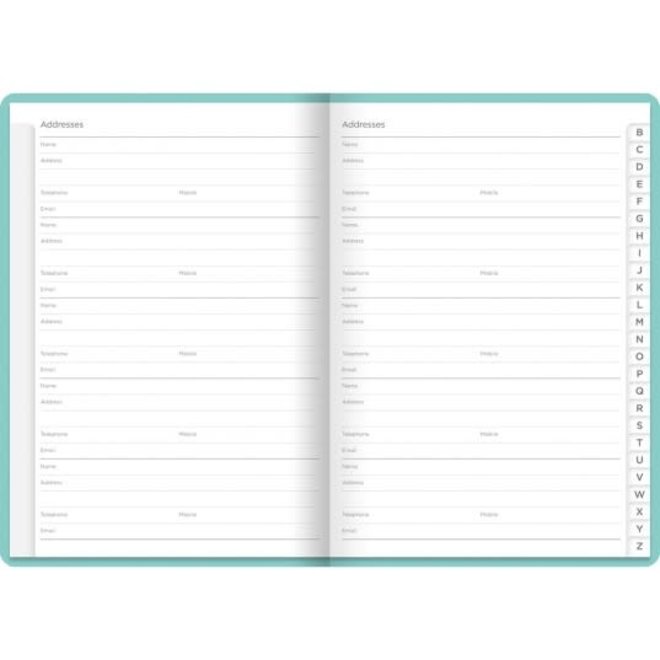 Dazzle A5 Address Book Turquoise