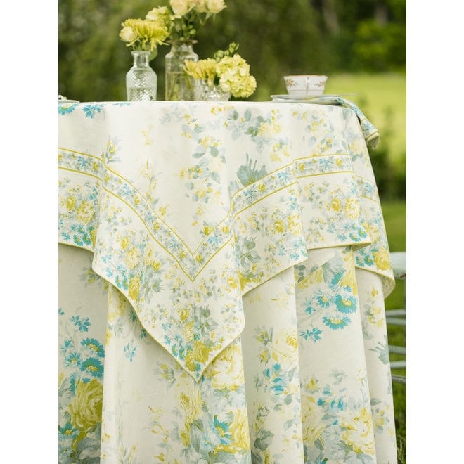 Cottage Rose Ivory 54 x 54 Tablecloth