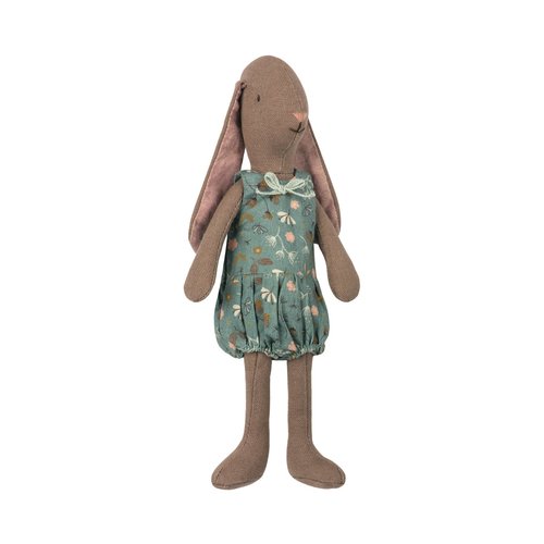 Maileg Maileg Mini Brown Bunny Flower Suit Petrol Maileg Maileg Mini Brown Bunny Flower Suit Petrol