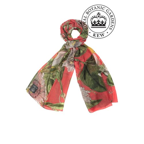 Coral Passion Flower Scarf Coral Passion Flower Scarf