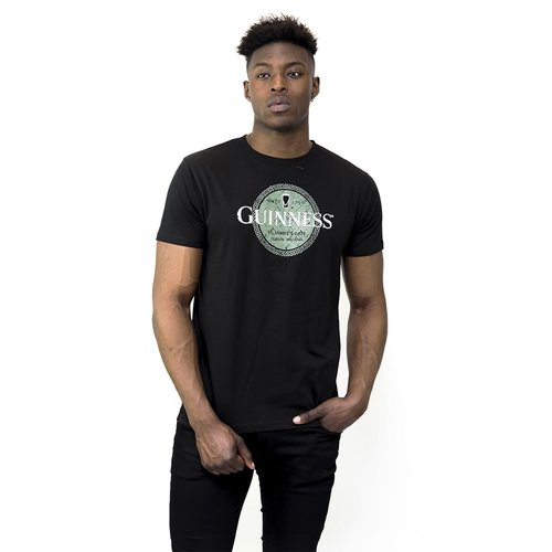 Guinness Guinness Black Tee with Green Celtic Label Print Guinness Guinness Black Tee with Green Celtic Label Print