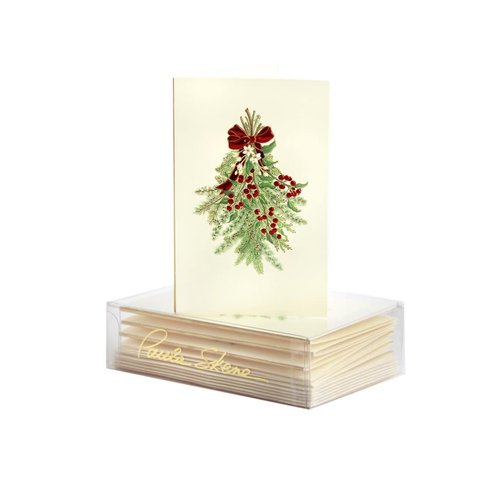 Paula Skene Holiday Greens Christmas Cards litho on ecru Paula Skene Holiday Greens Christmas Cards litho on ecru