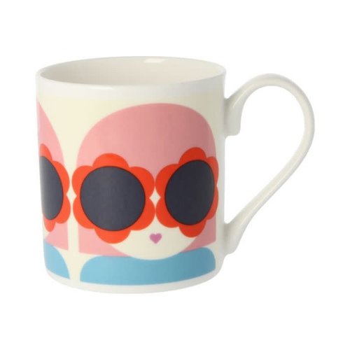 Orla Kiely Lola Red/Blue Mug Orla Kiely Lola Red/Blue Mug
