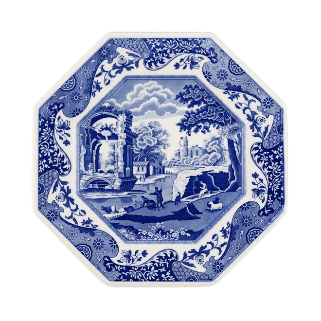 Blue Italian Octagonal Plate