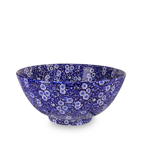 Burleigh Pottery Calico Blue Large Footed Bowl Burleigh Pottery Calico Blue Large Footed Bowl