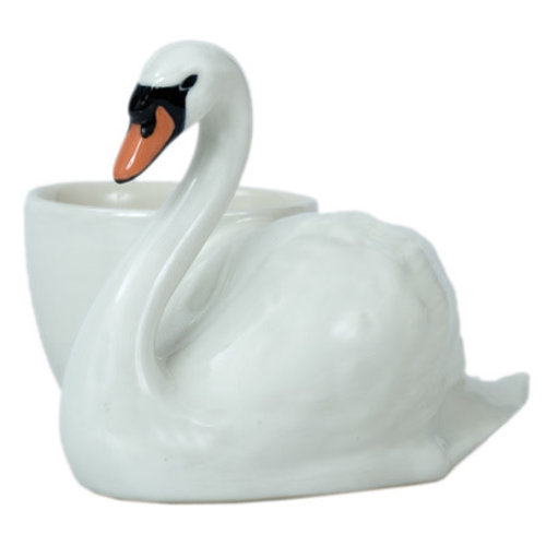 Quail Ceramics Quail Swan with Egg Cup Quail Ceramics Quail Swan with Egg Cup