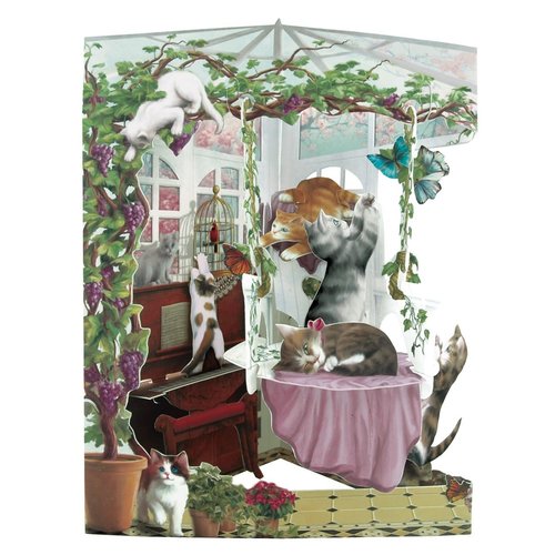 Santoro London Cats in Conservatory Swing Card Santoro London Cats in Conservatory Swing Card