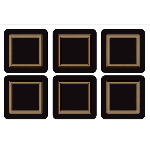 Pimpernel Pimpernel Classic Black Coasters Pimpernel Pimpernel Classic Black Coasters