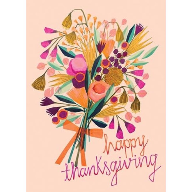 Happy Thanksgiving Flowers Card