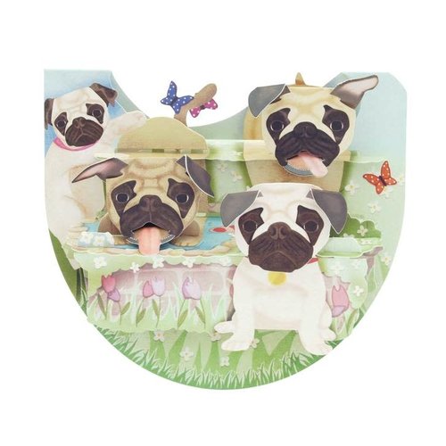 Santoro London Popnrock Pugs Card Santoro London Popnrock Pugs Card