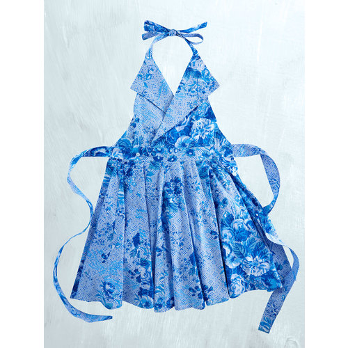 Marion Collar Apron Blue Marion Collar Apron Blue