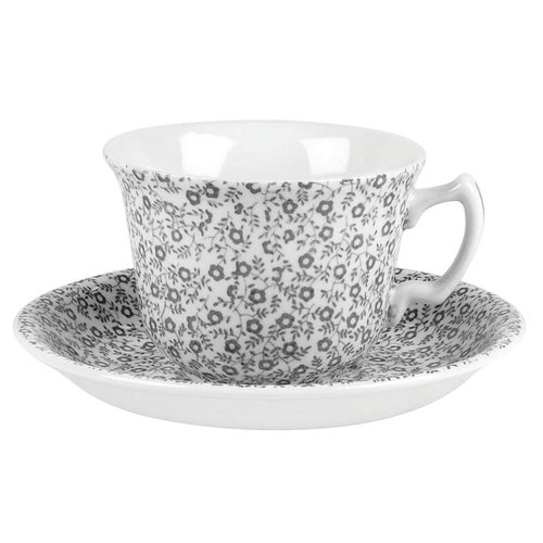 Burleigh Pottery Dove Grey Felicity Teacup & Saucer Burleigh Pottery Dove Grey Felicity Teacup & Saucer