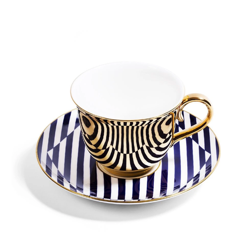 Richard Brendon Richard Brendon Superstripe Teacup and Saucer Richard Brendon Richard Brendon Superstripe Teacup and Saucer