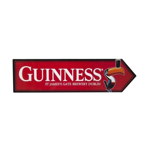 Guinness Metal Road Sign Red- Toucan St. James Gate Guinness Metal Road Sign Red- Toucan St. James Gate