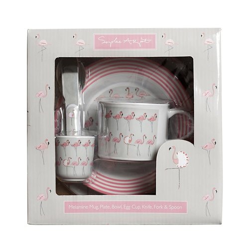 sophie allport Sophie August Childrens Melamine Set Flamingos sophie allport Sophie August Childrens Melamine Set Flamingos