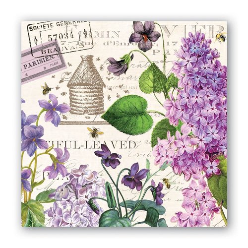 Michel Design Works Lilac and Violets Cocktail Napkins Michel Design Works Lilac and Violets Cocktail Napkins