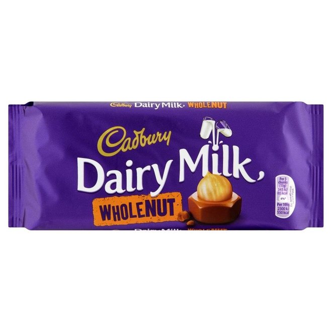 Cadbury Dairy Milk Whole Nut Bar 120g