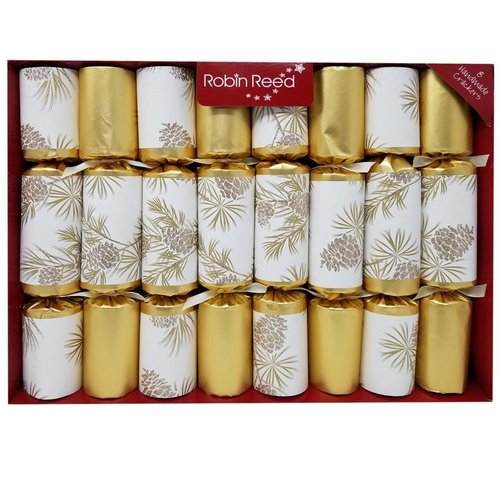 Robin Reed Gold Glitter Pine Cone Christmas Crackers Robin Reed Gold Glitter Pine Cone Christmas Crackers