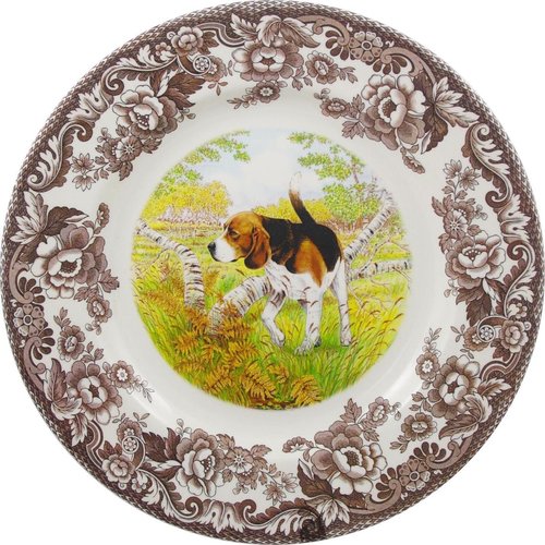 Spode Spode Woodland 20cm Salad Plate Beagle Dog Spode Spode Woodland 20cm Salad Plate Beagle Dog