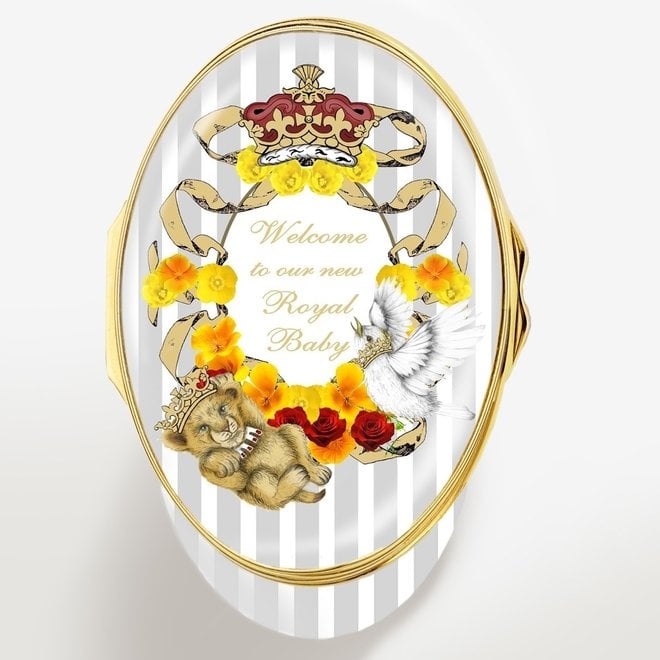 Welcome to Our New Royal Baby Sussex enamel box