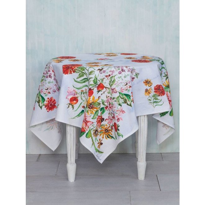 April Cornell Zinnia Bouquet Tablecloth (54''x 54'')