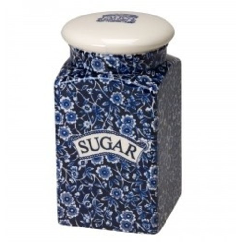 Burleigh Pottery Calico Blue Square Storage Jar - Sugar Burleigh Pottery Calico Blue Square Storage Jar - Sugar