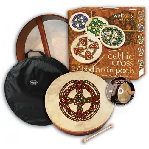 Walton's Waltons 15" Bodhran - Knotwork Cross Design Walton's Waltons 15" Bodhran - Knotwork Cross Design