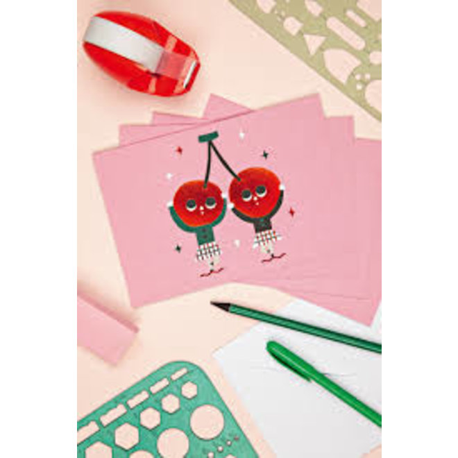 Cherry Dancers Big Set of 10 Notecards