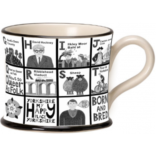 Moorland Pottery Moorland Pottery Yorkshire Alphabet Mug Moorland Pottery Moorland Pottery Yorkshire Alphabet Mug