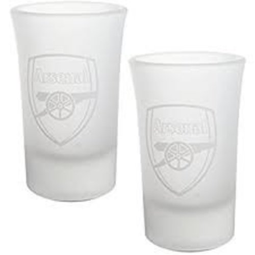 Arsenal FC2 Pack of Frosted Shot Glasses Arsenal FC2 Pack of Frosted Shot Glasses