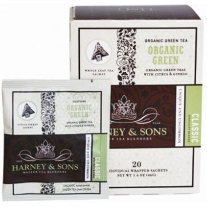 Harney & Sons Organic Green with Citrus & Ginkgo Box 20s