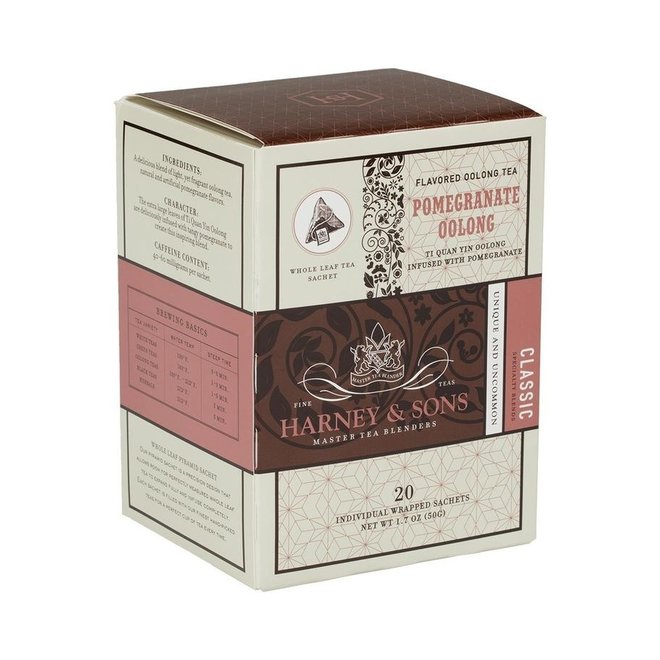 Harney & Sons Pomegranate Oolong Box of 20 Wrapped Sachets