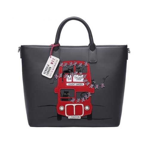 Vendula London Cats London Bus Carry All Tote Grey Vendula London Cats London Bus Carry All Tote Grey