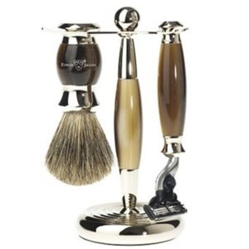 Edwin Jagger Edwin Jagger Classic Shaving Accessories Horn 3pc Set w/ Pure Badger Brush Edwin Jagger Edwin Jagger Classic Shaving Accessories Horn 3pc Set w/ Pure Badger Brush