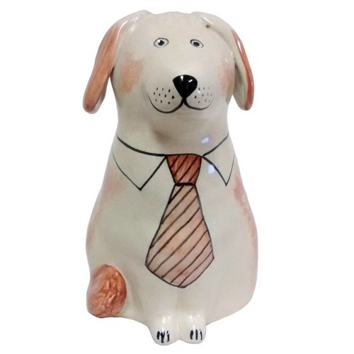 Rye Pottery Rye Dog - Coral With Tie Rye Pottery Rye Dog - Coral With Tie