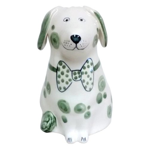 Rye Pottery Rye Dog - Green With Bowtie Rye Pottery Rye Dog - Green With Bowtie