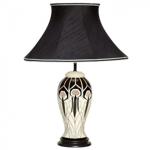 Moorcroft Pottery Peacock Parade Lamp With Shade Moorcroft Pottery Peacock Parade Lamp With Shade
