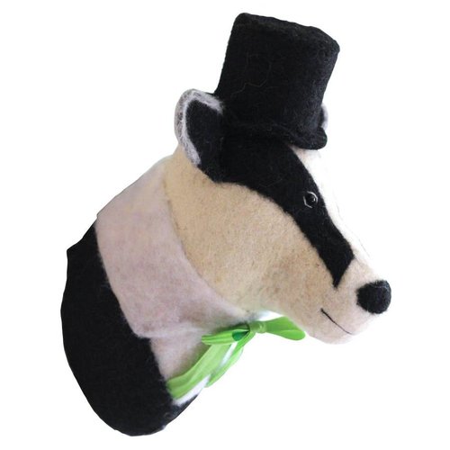 Sew Heart Felt Felted Animals Brigadier Billie the Badger Head Sew Heart Felt Felted Animals Brigadier Billie the Badger Head