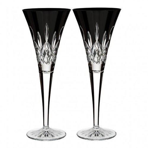 Waterford Waterford Crystal Lismore Black Toasting Flute Pair Waterford Waterford Crystal Lismore Black Toasting Flute Pair
