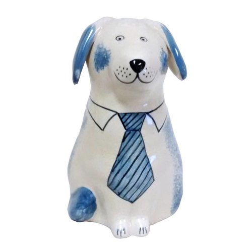 Rye Pottery Rye Dog - Blue With Tie Rye Pottery Rye Dog - Blue With Tie