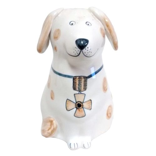 Rye Pottery Rye Dog - Tan With Flower Rye Pottery Rye Dog - Tan With Flower