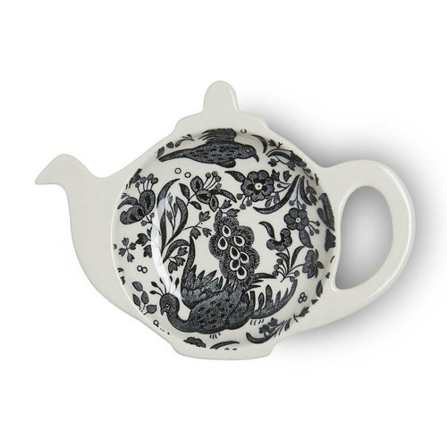 Burleigh Pottery Regal Peacock Black Mini Teapot Tray - Boxed Burleigh Pottery Regal Peacock Black Mini Teapot Tray - Boxed