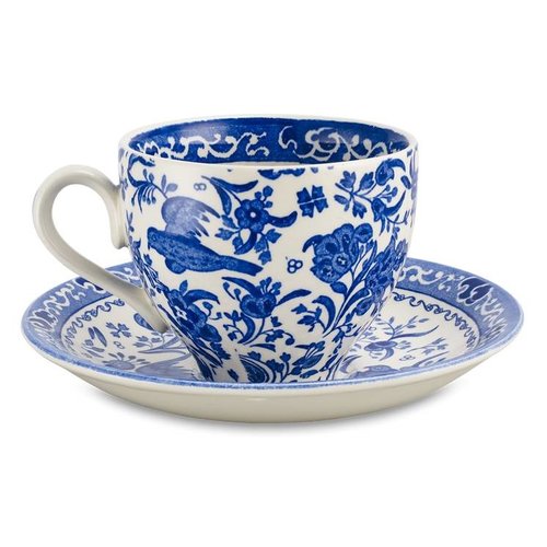 Burleigh Pottery Regal Peacock Blue Teacup & Saucer Burleigh Pottery Regal Peacock Blue Teacup & Saucer