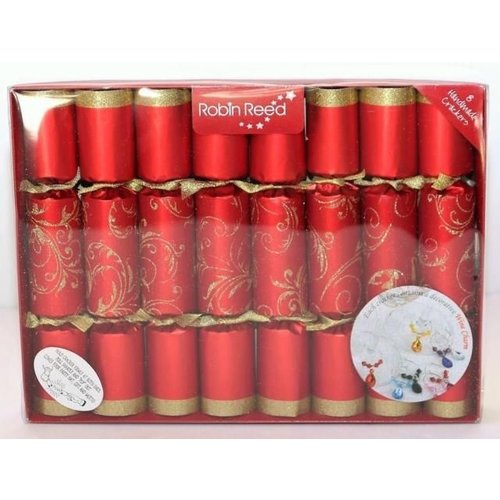 Robin Reed Red Floral Glitter Christmas Crackers Robin Reed Red Floral Glitter Christmas Crackers