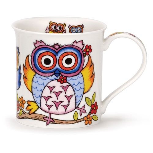 Dunoon Dunoon Bute Life's a Hoot Mug - Pink / Blue Dunoon Dunoon Bute Life's a Hoot Mug - Pink / Blue