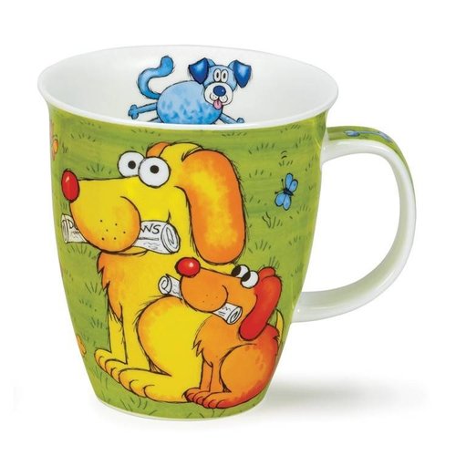 Dunoon Nevis Dogs & Puppies Mug - Green Dunoon Nevis Dogs & Puppies Mug - Green