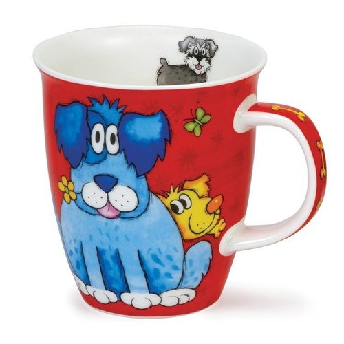 Dunoon Nevis Dogs & Puppies Mug - Red Dunoon Nevis Dogs & Puppies Mug - Red