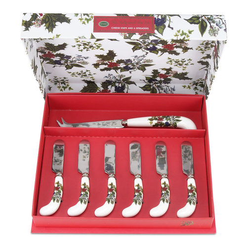 Portmeirion Holly & Ivy Cheese Knife & 6 Spreaders Portmeirion Holly & Ivy Cheese Knife & 6 Spreaders