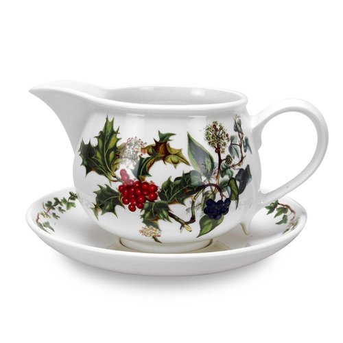 Portmeirion Holly & Ivy Gravy Boat with Stand Portmeirion Holly & Ivy Gravy Boat with Stand